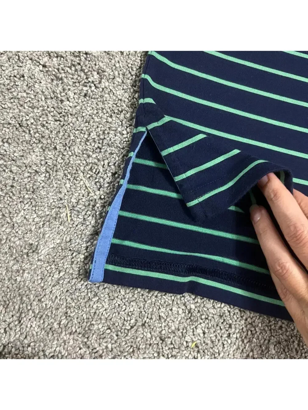 Polo Ralph Lauren Men's Golf Navy & Green Stripped Polo size Medium